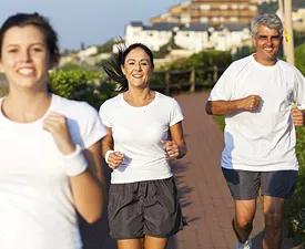 Happy family jogging