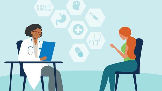 Patient and healthcare provider discussing HAE