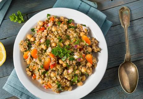 mandarin bulgar salad with oranges