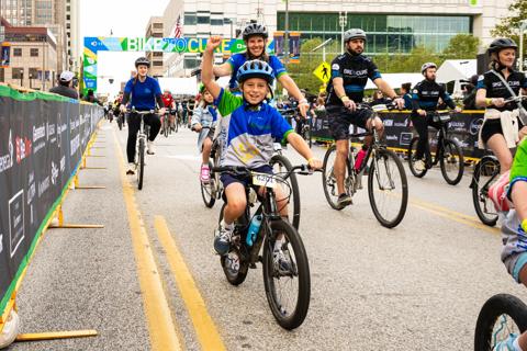 Riders in 2025's VeloSano Bike to Cure event.