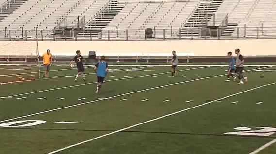 Kids playing soccer
