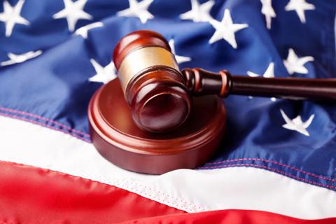 American flag with gavel