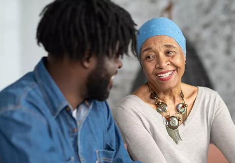 Leukemia patient with her son