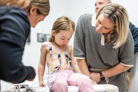 Child undergoing ECG