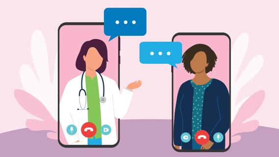 Healthcare provider and patient on telehealth/virtual appointment call