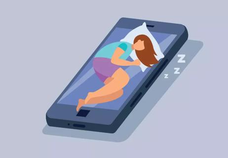 Graphic of woman having trouble falling asleep.