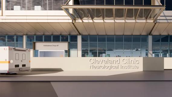 illustration of street entrance to a hospital emergency area