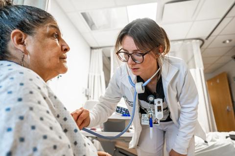 Nurse with patient