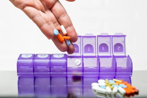 pill tablets of various colors