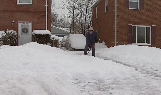 Man shoveling snow