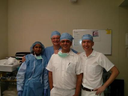 The group to perform the first ESD cases: Arthi Kumaravel, MD, John Vargo, MD, MPH, Amit Bhatt, MD, and Matthew Kroh, MD