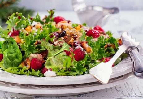 Roast Chicken Raspberry and Walnut Salad