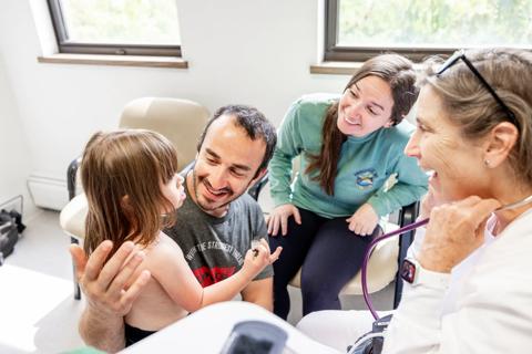 Family at pediatric visit