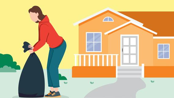 Person taking out the trash