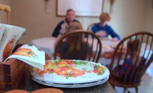 Family eating dinner