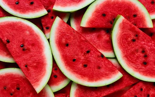 Slices of fresh, ripe watermelon