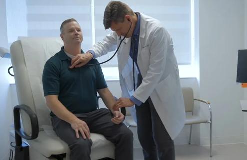 Doctor examining patient