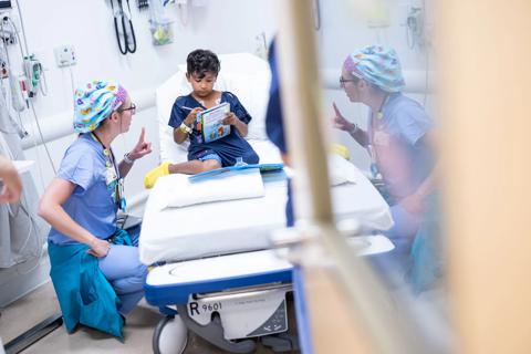 Child undergoing ECG