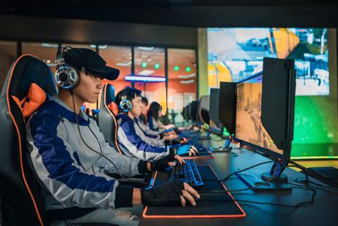 Esports athlete celebrating during gaming