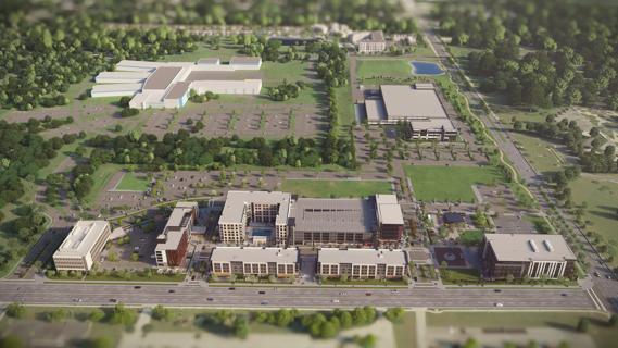 A preliminary version of Cleveland Clinic's new outpatient location at Valor Acres is seen at lower left.