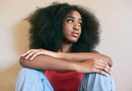 young woman looking concerned