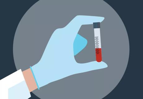 Illustration of blood sample for cholesterol check