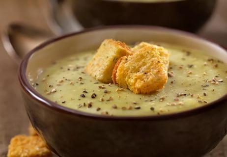 Broccoli bean and leek soup