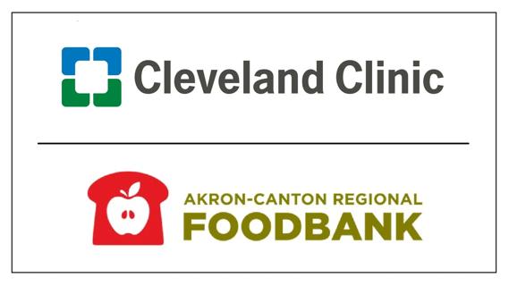 Logos for Cleveland Clinic and Akron-Canton Regional Foodbank