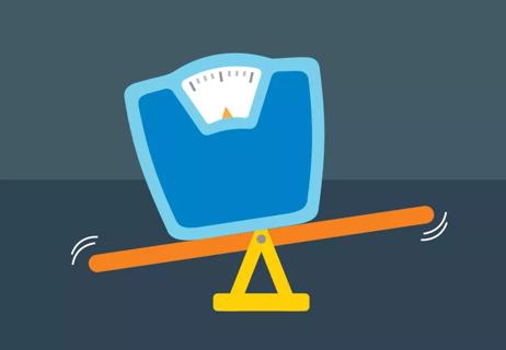 Scale on seesaw going up and down
