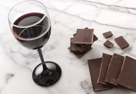 Wine and dark chocolate
