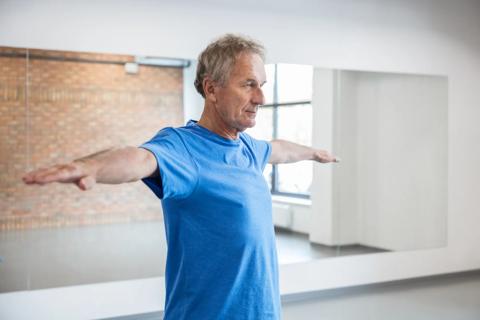 Older person doing light exercise