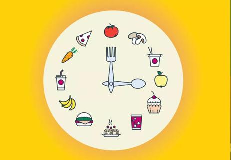 clock with food as numbers