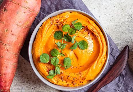 creamy, orange dip in bowl