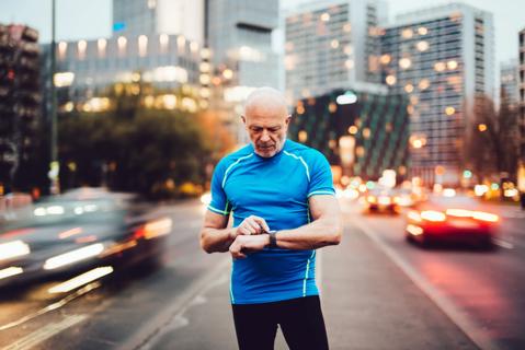 Older man exercising