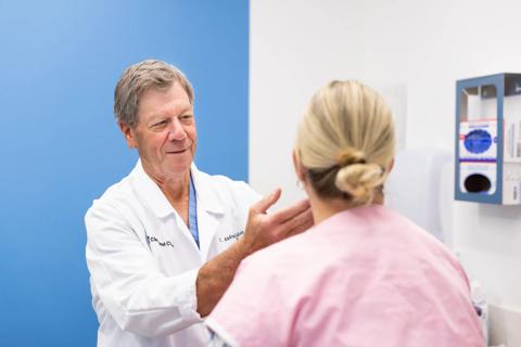 Dr. Salzberg with patient