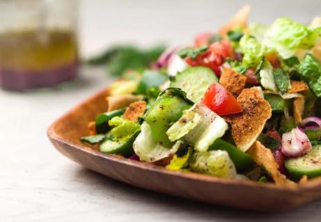 Mediterranean salad with pita chips