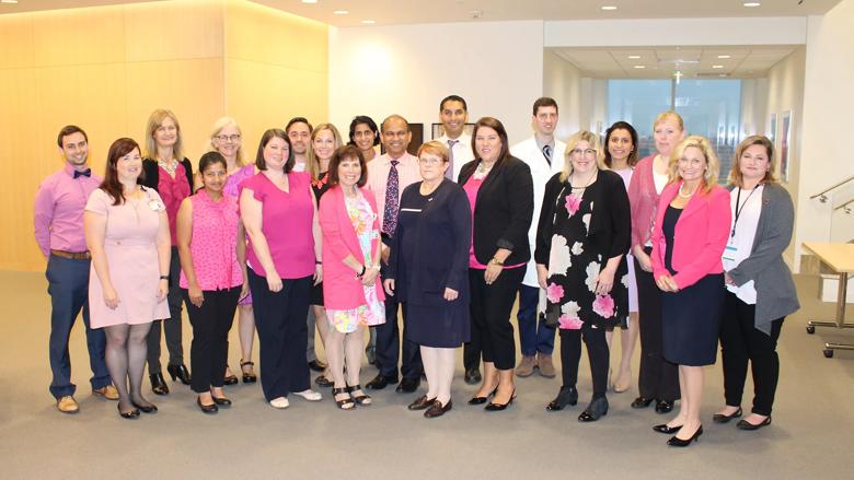 Cleveland Clinic Cancer Center breast cancer team wears pink