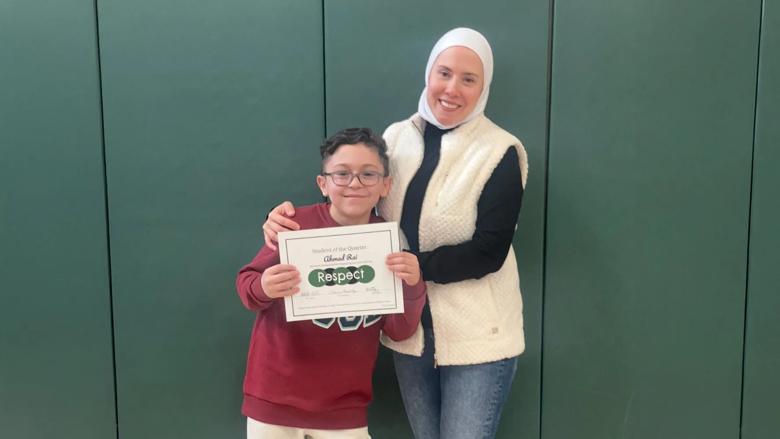 Ahmad Rai and his mother, Aya Akkad