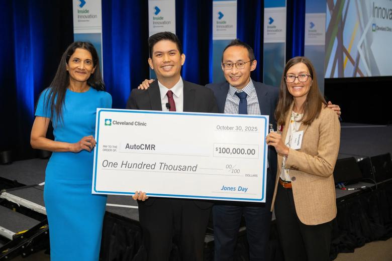 Dr. Nguyen and his AutoCMR team with their seed funding.