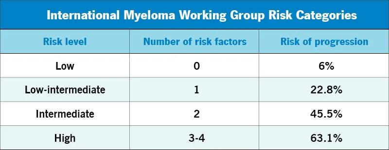 MM risk categories table 