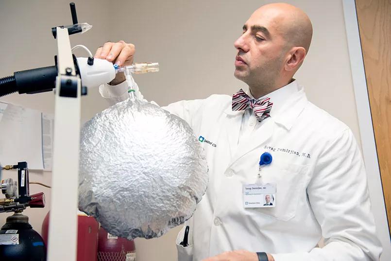physician with balloon