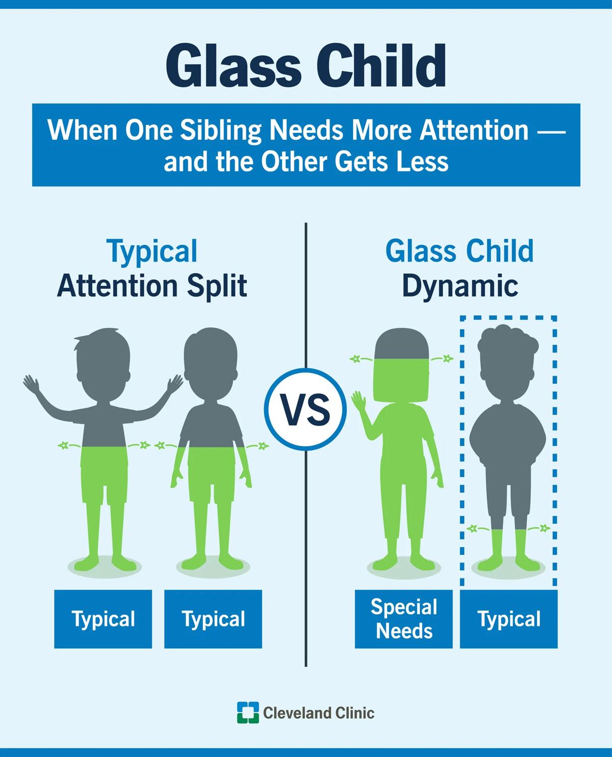 Comparison of the attention split in families with children with equal needs and special needs 