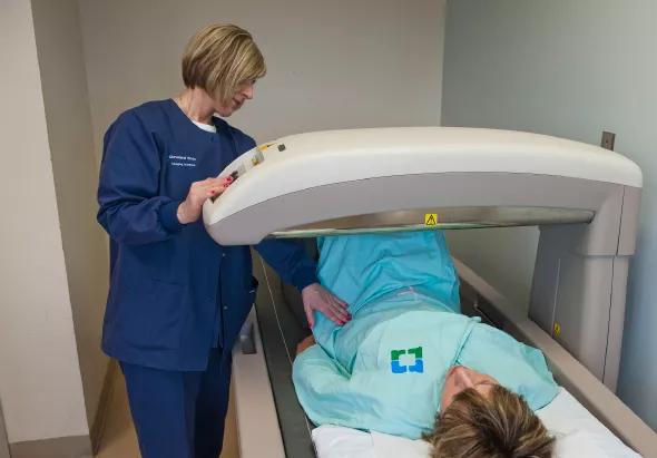 Figure 1. A patient undergoing dual-energy X-ray absorptiometry