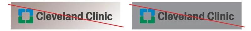 Variations of misuse of the Cleveland Clinic logo.