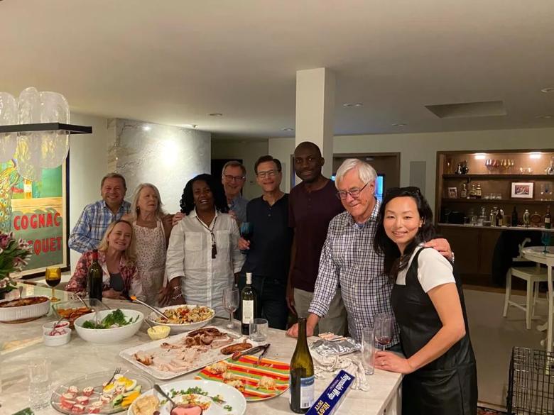 Dr. Omotoye and a group of friends enjoy Italian night with their Themed Cooking Group in Cleveland, Ohio. 