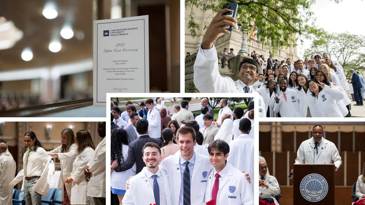 A collage of photos taken during White Coat Ceremony 2025