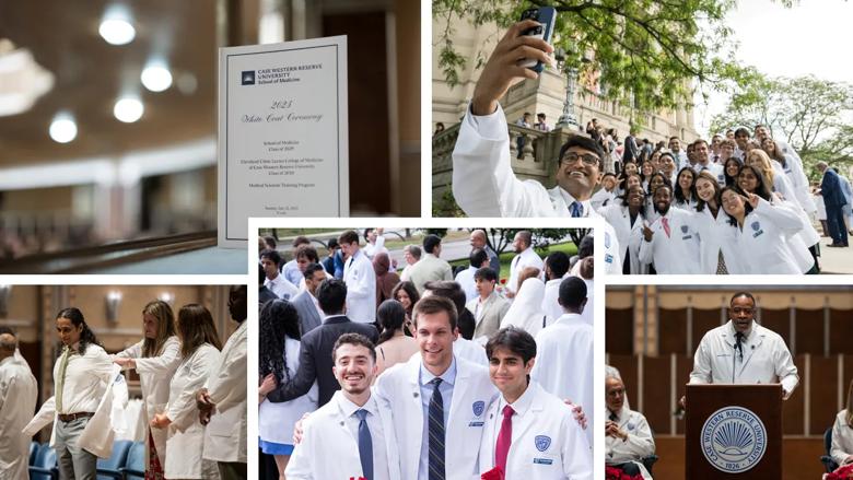 A collage of photos taken during White Coat Ceremony 2025