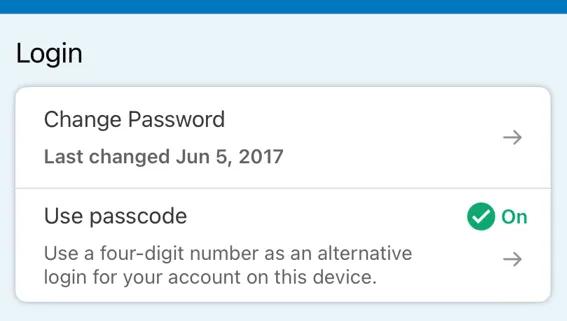 MyChart login change password screen