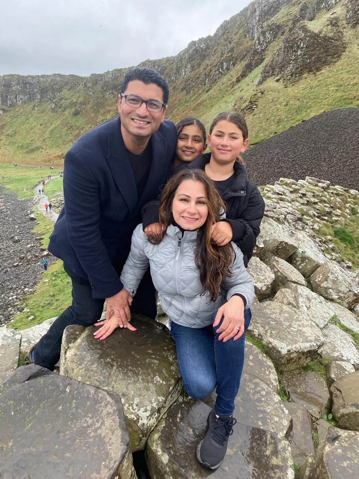 Dr. Phull and his family in Ireland