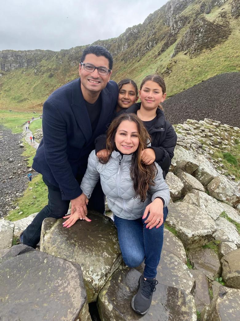 Dr. Phull and his family in Ireland